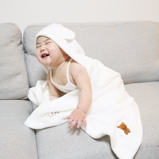 フード付きバスポンチョ(出産祝いギフト) ※送料無料