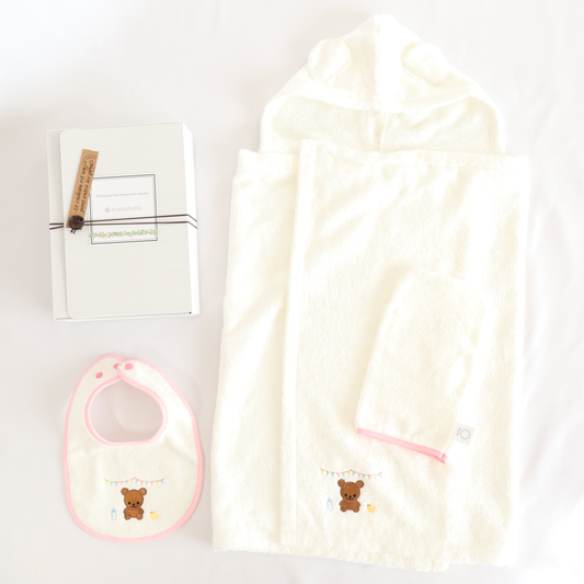 もらってうれしい贅沢３点ギフト（ポンチョ+スタイ+ミトン）　※送料無料